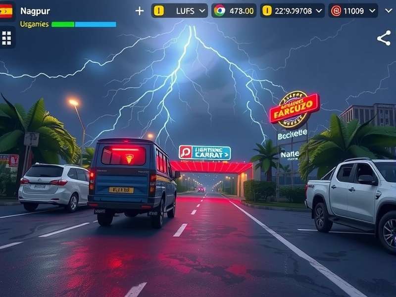 Lightning Nagpur gameplay screenshot showing Indian city landscape